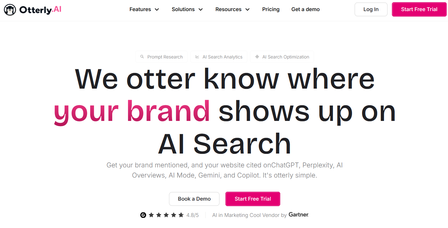Otterly.AI Homepage – AI Search Visibility